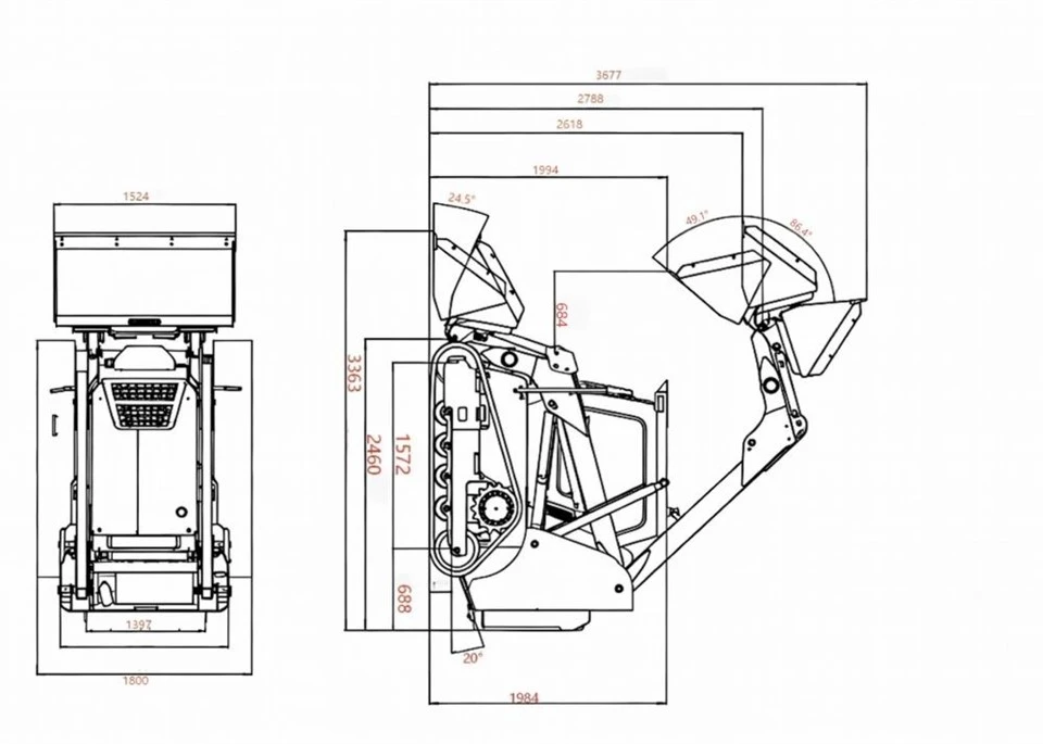 1200kg Tracked Skid Steer Loader factory